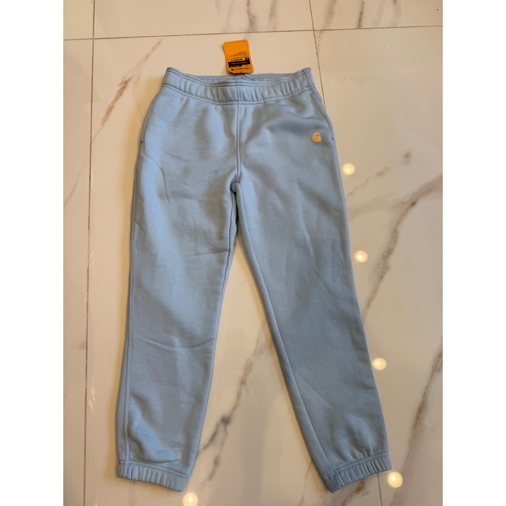 Carhartt Womens Relaxed Fit Fleece Jogger Light Blue BN5510-W Small NWT - Picture 1 of 11